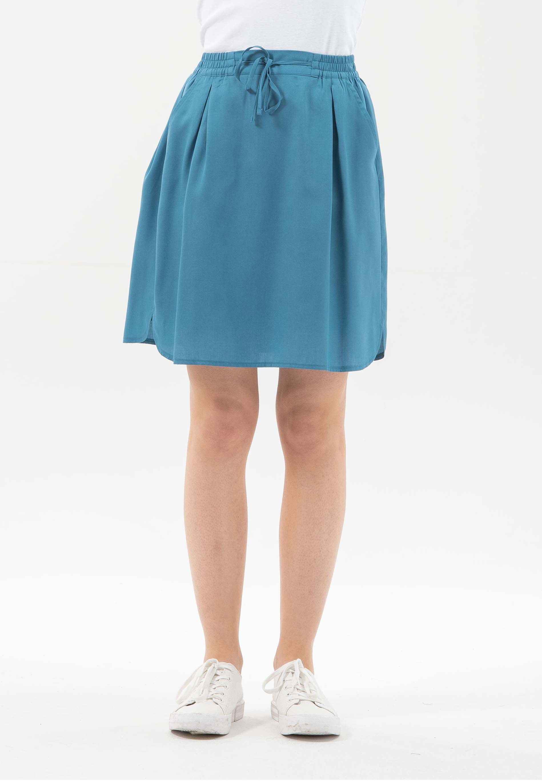 Lyocell Mini Skirt With Drawstring Ocean von ORGANICATION