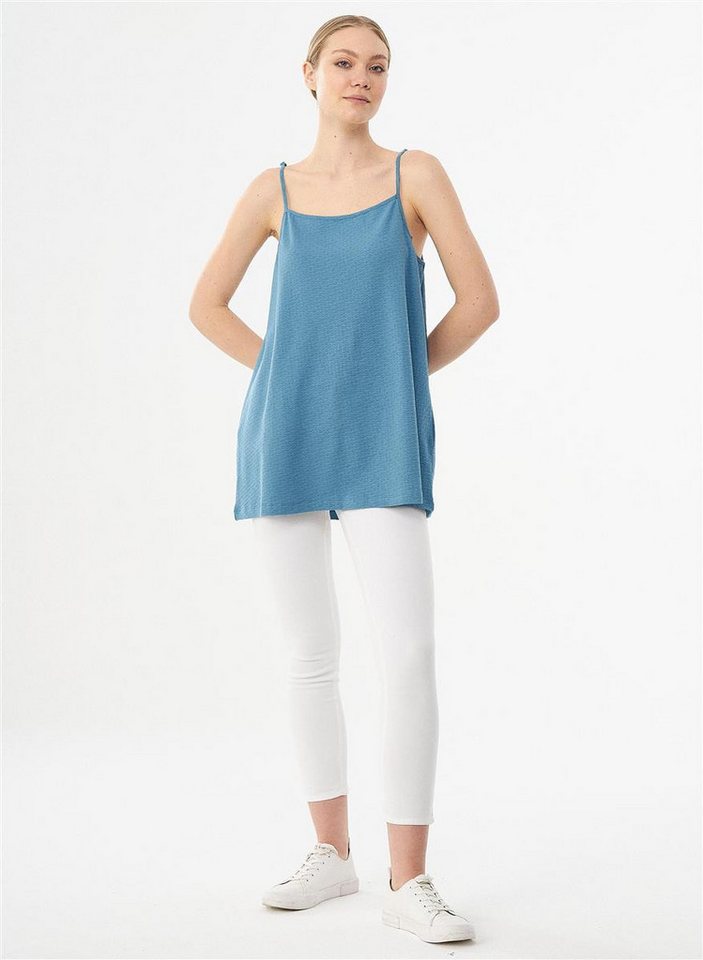 ORGANICATION 2-in-1-Top Women's Spaghetti Top in Petrol Blue von ORGANICATION