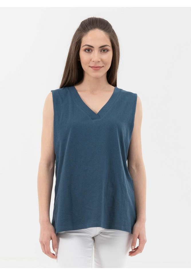 ORGANICATION 2-in-1-Top Top aus Bio-Baumwolle-Leinen-Mix in Navy ORGANICATION 2-in-1-Top Top aus Bio-Baumwolle-Leinen-Mix in Navy von ORGANICATION