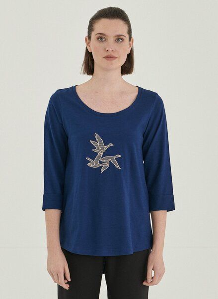 ORGANICATION 3/4-Arm-Shirt aus Bio-Baumwolle mit Stickerei von ORGANICATION