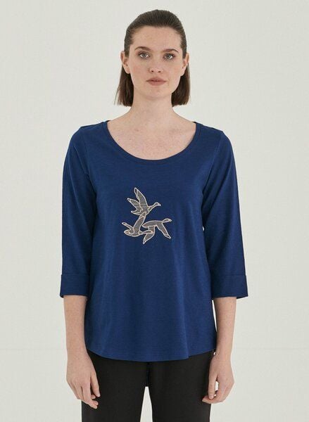 ORGANICATION 3/4-Arm-Shirt aus Bio-Baumwolle mit Stickerei von ORGANICATION