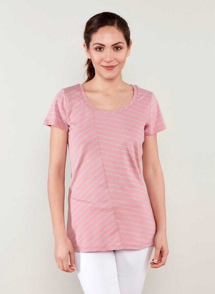 ORGANICATION Asymmetrisch geschnittener streifen T-shirt aus Bio-Baumwolle von ORGANICATION