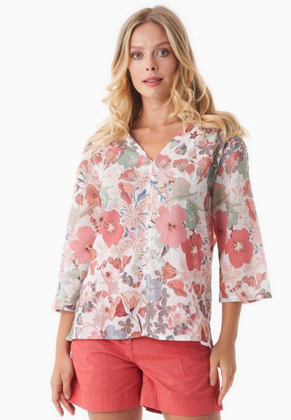 ORGANICATION Bluse aus Bio-Baumwoll-Voile mit Blumenmuster von ORGANICATION