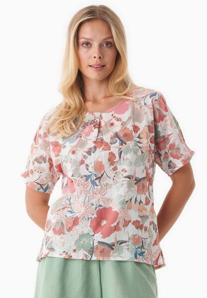 ORGANICATION Bluse aus Bio-Baumwoll-Voile mit Blumenmuster von ORGANICATION