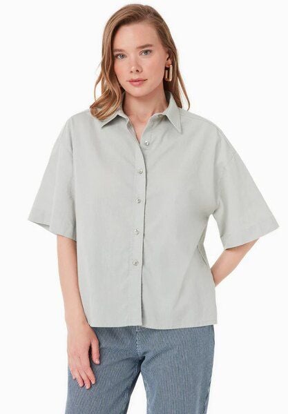 ORGANICATION Bluse aus Bio-Baumwolle und Leinen von ORGANICATION