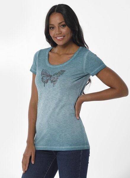 ORGANICATION Cold Pigment Dyed T-Shirt T-Shirt aus Bio-Baumwolle mit Schmetterling-Print von ORGANICATION