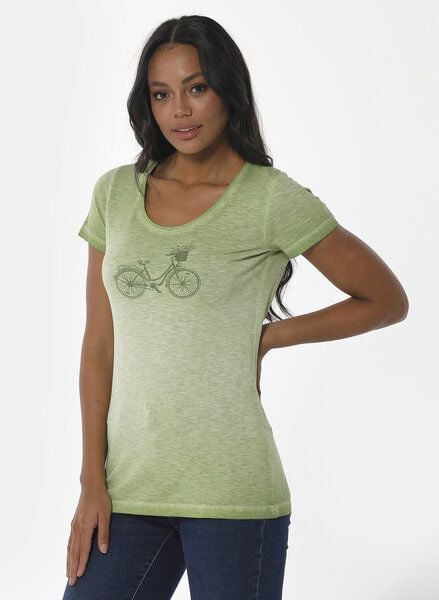 ORGANICATION Cold Pigment Dyed T-Shirt aus Bio-Baumwolle mit Fahrrad-Print von ORGANICATION