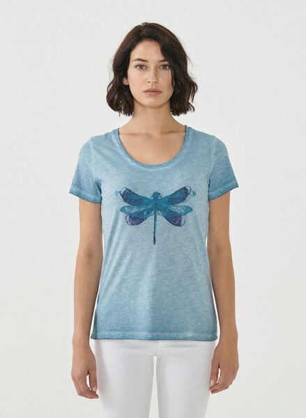 ORGANICATION Cold Pigment Dyed T-Shirt aus Bio-Baumwolle mit Libellen-Print ORGANICATION Cold Pigment Dyed T-Shirt aus Bio-Baumwolle mit Libellen-Print von ORGANICATION