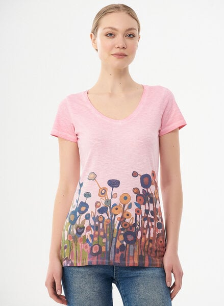 ORGANICATION Cold Pigment Dyed T-shirt aus Bio-Baumwolle mit Blumen-Print von ORGANICATION