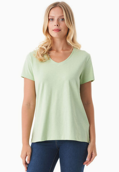 ORGANICATION Damen Basic T-Shirt aus Bio-Baumwolle mit V-Ausschnitt von ORGANICATION