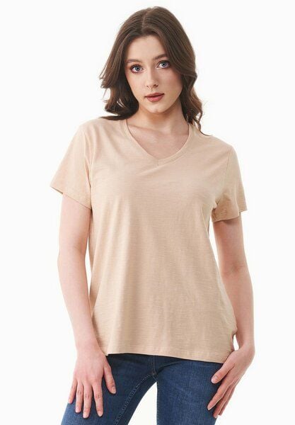 ORGANICATION Damen Basic T-Shirt aus Bio-Baumwolle mit V-Ausschnitt von ORGANICATION