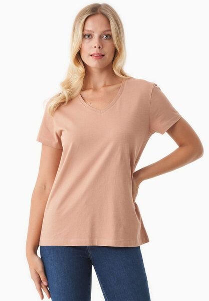 ORGANICATION Damen Basic T-Shirt aus Bio-Baumwolle mit V-Ausschnitt von ORGANICATION