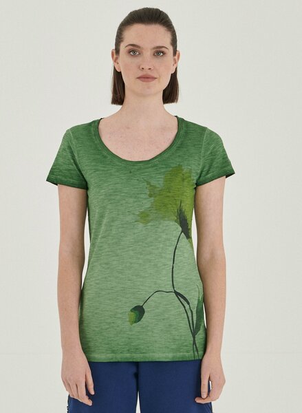 ORGANICATION Garment Dyed T-Shirt aus Bio-Baumwolle mit Blumen-Print von ORGANICATION
