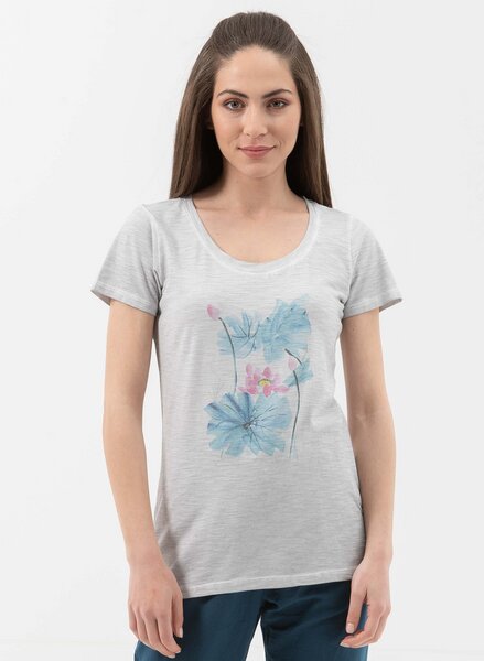 ORGANICATION Garment Dyed T-Shirt aus Bio-Baumwolle mit Blumen-Print von ORGANICATION