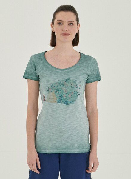 ORGANICATION Garment Dyed T-Shirt aus Bio-Baumwolle mit Igel-Print von ORGANICATION