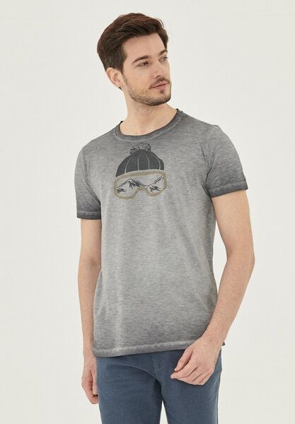 ORGANICATION Garment Dyed T-Shirt aus Bio-Baumwolle mit Print von ORGANICATION
