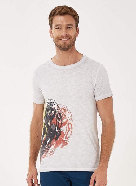 ORGANICATION Garment Dyed T-Shirt aus Bio-Baumwolle mit Print von ORGANICATION