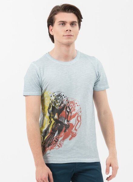 ORGANICATION Garment Dyed T-Shirt aus Bio-Baumwolle mit Print von ORGANICATION