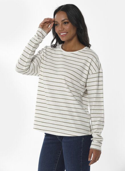 ORGANICATION Gestreiftes Longsleeve T-Shirt aus Bio-Baumwolle und Leinen von ORGANICATION