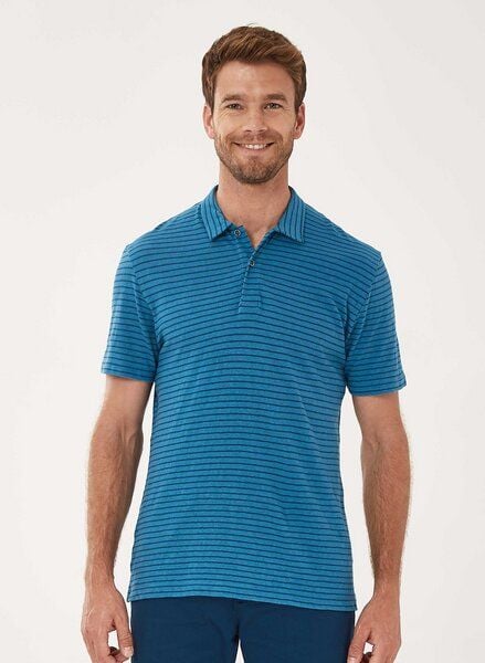 ORGANICATION Gestreiftes Poloshirt aus Leinengemisch von ORGANICATION