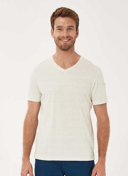 ORGANICATION Gestreiftes T-Shirt aus Bio-Baumwolle mit Ärmeltasche von ORGANICATION