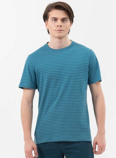 ORGANICATION Gestreiftes T-Shirt aus Bio-Baumwolle mit Leinen von ORGANICATION