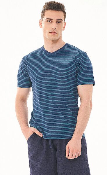 ORGANICATION Gestreiftes T-Shirt aus Bio-Baumwolle und Leinen von ORGANICATION