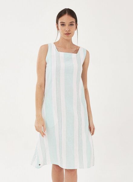 ORGANICATION Kleid aus Leinen-Mix mit Längsstreifen von ORGANICATION