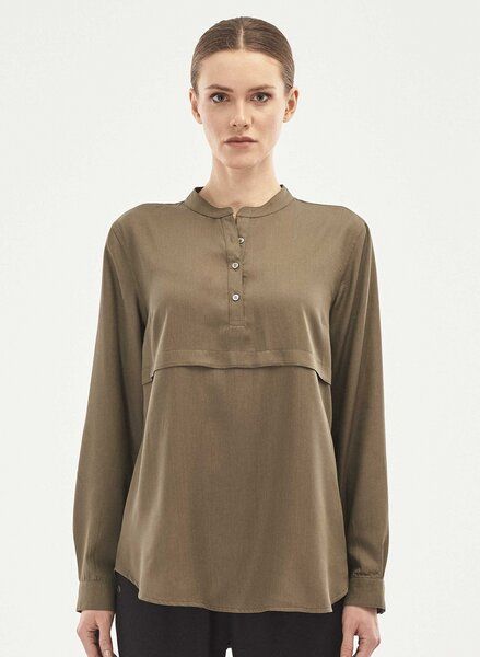 ORGANICATION Langarm Bluse aus TENCEL Lyocell mit Knopfleiste von ORGANICATION