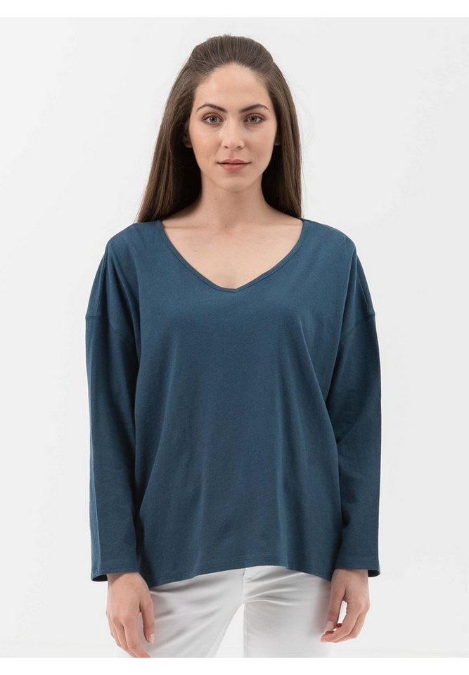 ORGANICATION Langarmshirt Langarmshirt aus Bio-Baumwolle mit Leinen in Navy ORGANICATION Langarmshirt Langarmshirt aus Bio-Baumwolle mit Leinen in Navy von ORGANICATION