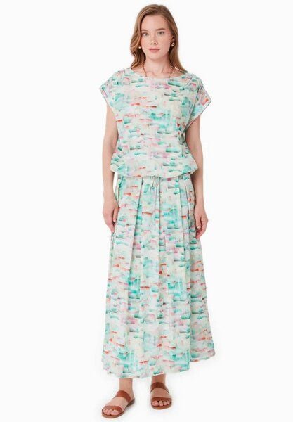 ORGANICATION Langer Rock aus Bio-Baumwoll-Crinkle Voile von ORGANICATION