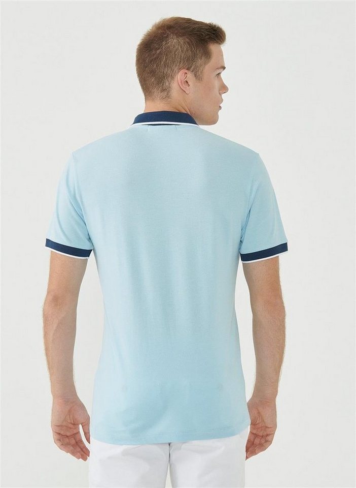 ORGANICATION Poloshirt Men's Polo Shirt in Light Blue von ORGANICATION