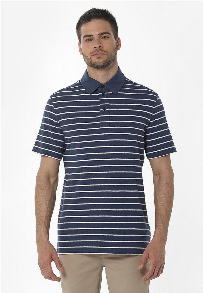 ORGANICATION Poloshirt Men's Striped Polo T-shirt in Navy/Off White von ORGANICATION