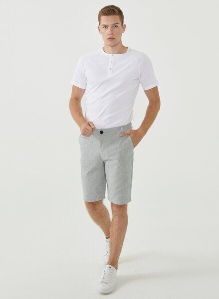 ORGANICATION Slim Chino-Shorts aus Bio-Baumwolle mit Streifenmuster von ORGANICATION