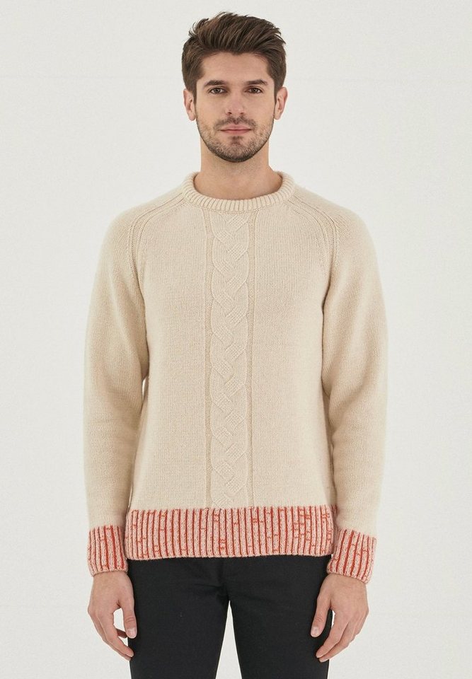 ORGANICATION Sweater Men's Wool Sweater in Ecru von ORGANICATION