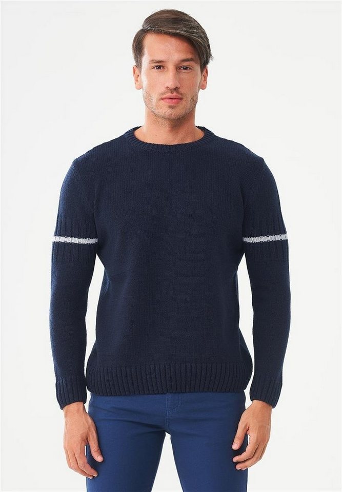 ORGANICATION Sweater Men's Wool Sweater in Navy/Stone ORGANICATION Sweater Men's Wool Sweater in Navy/Stone von ORGANICATION