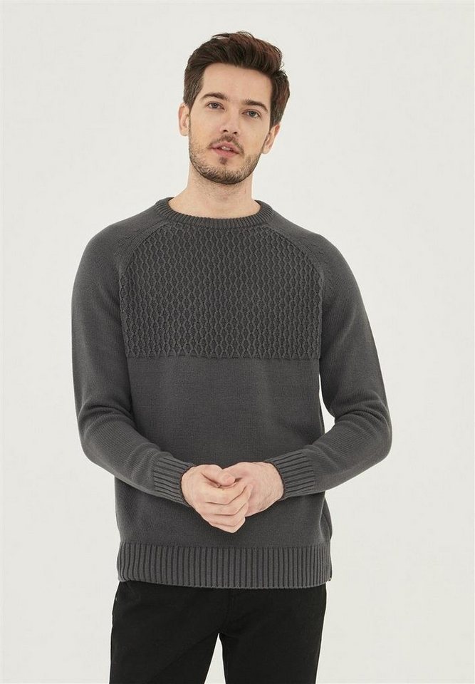 ORGANICATION Sweater Men's Raglan Sleeve Sweater in Asphalt von ORGANICATION