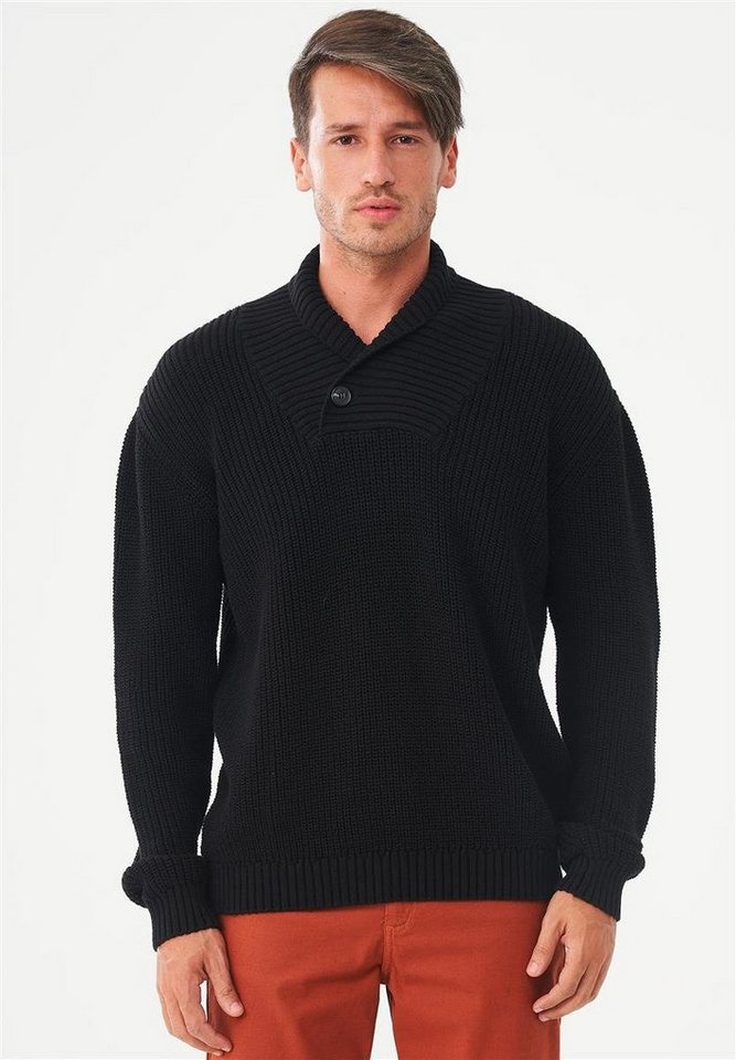 ORGANICATION Sweater Men's Shawl Collar Sweater in Black von ORGANICATION