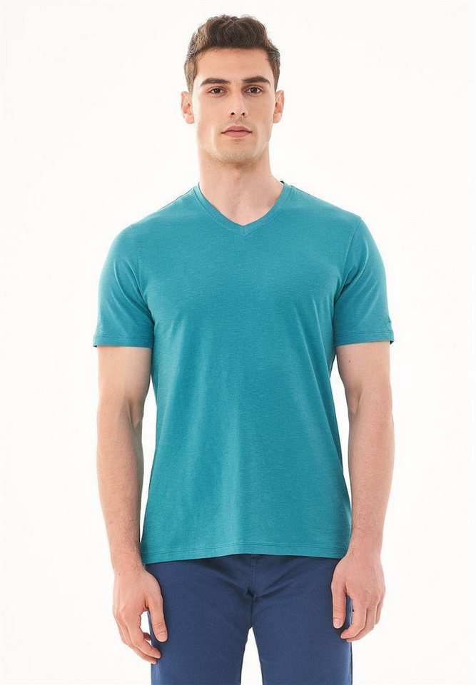 ORGANICATION T-Shirt MEN’S BASIC V-NECK T-SHIRT in Petrol Green ORGANICATION T-Shirt MEN’S BASIC V-NECK T-SHIRT in Petrol Green von ORGANICATION
