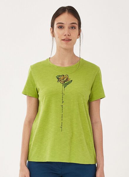 ORGANICATION T-Shirt aus Bio-Baumwolle mit Blume-Print von ORGANICATION