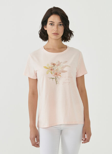 ORGANICATION T-Shirt aus Bio-Baumwolle mit Blumen-Print von ORGANICATION