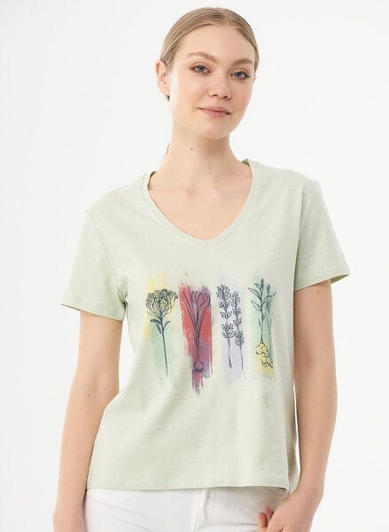 ORGANICATION T-Shirt aus Bio-Baumwolle mit Blumen-Print von ORGANICATION