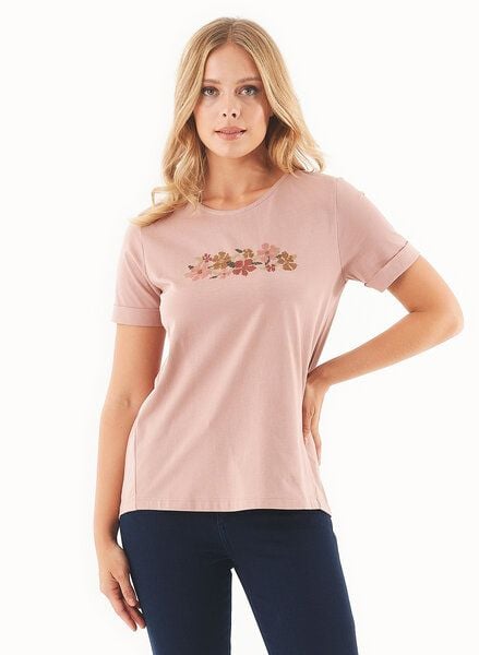 ORGANICATION T-Shirt aus Bio-Baumwolle mit Blumen-Stickerei von ORGANICATION