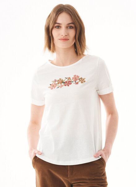 ORGANICATION T-Shirt aus Bio-Baumwolle mit Blumen-Stickerei von ORGANICATION