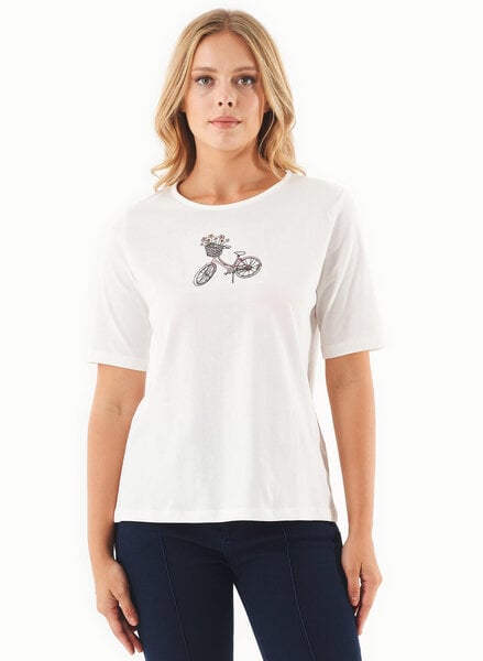 ORGANICATION T-Shirt aus Bio-Baumwolle mit Fahrrad-Stickerei von ORGANICATION