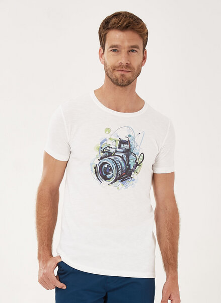 ORGANICATION T-Shirt aus Bio-Baumwolle mit Kamera-Print von ORGANICATION