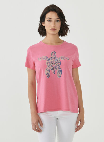 ORGANICATION T-Shirt aus Bio-Baumwolle mit Schildkröten-Print von ORGANICATION