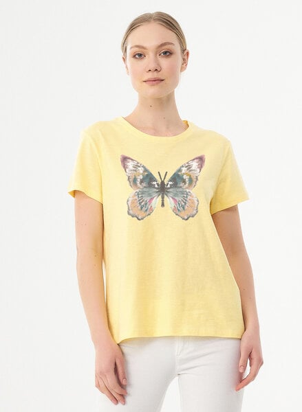 ORGANICATION T-Shirt aus Bio-Baumwolle mit Schmetterlings-Print von ORGANICATION
