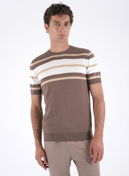 ORGANICATION Feinstrick-T-Shirt aus Bio-Baumwolle mit Streifen von ORGANICATION