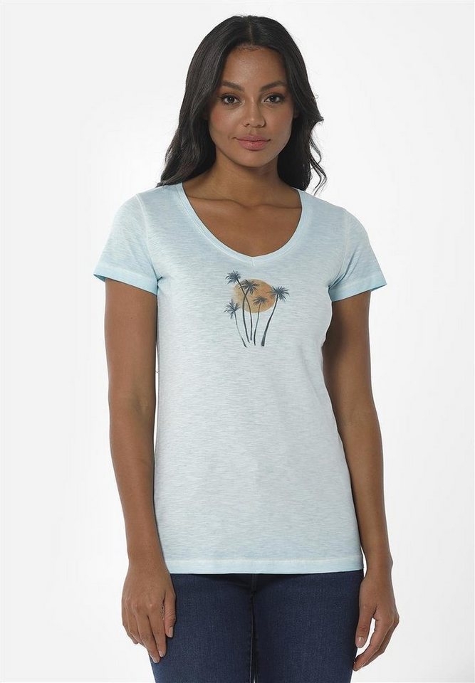 ORGANICATION T-Shirt Women's Garment-Dyed Printed T-shirt in Mint von ORGANICATION